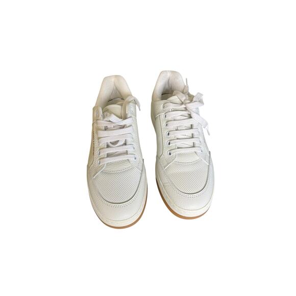 Saint Laurent NIB SL/61 Lace-Up Leather Sneakers in White Size 37.5 - Picture 3 of 16